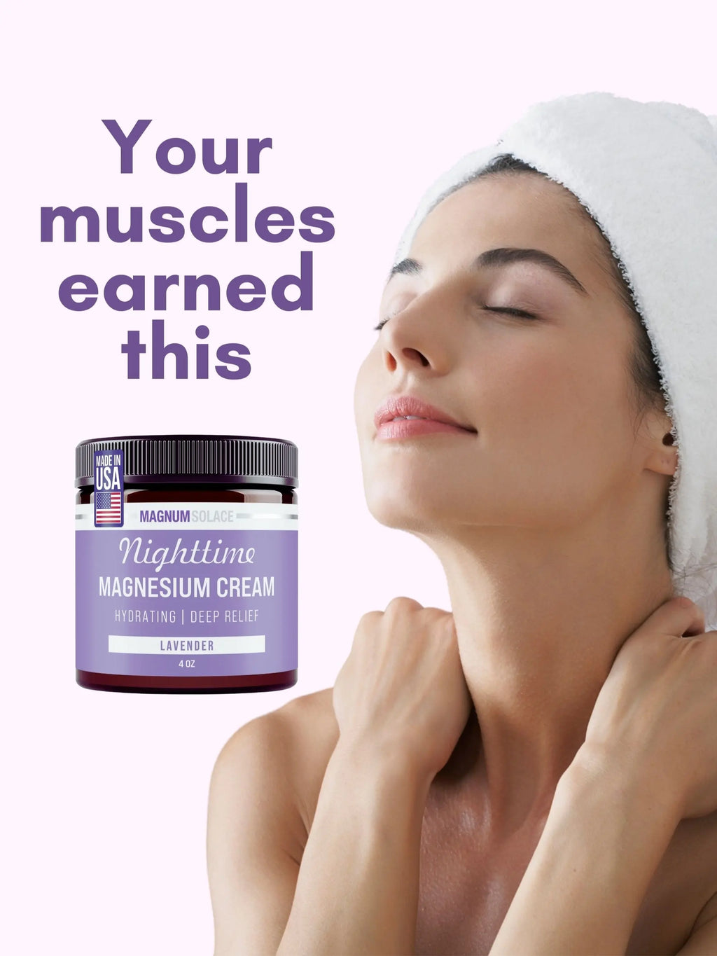 Magnum Solace Nighttime Magnesium Cream - Hydrating Lotion for Daily Comfort - Body Care, Skincare & Cosmetic Use