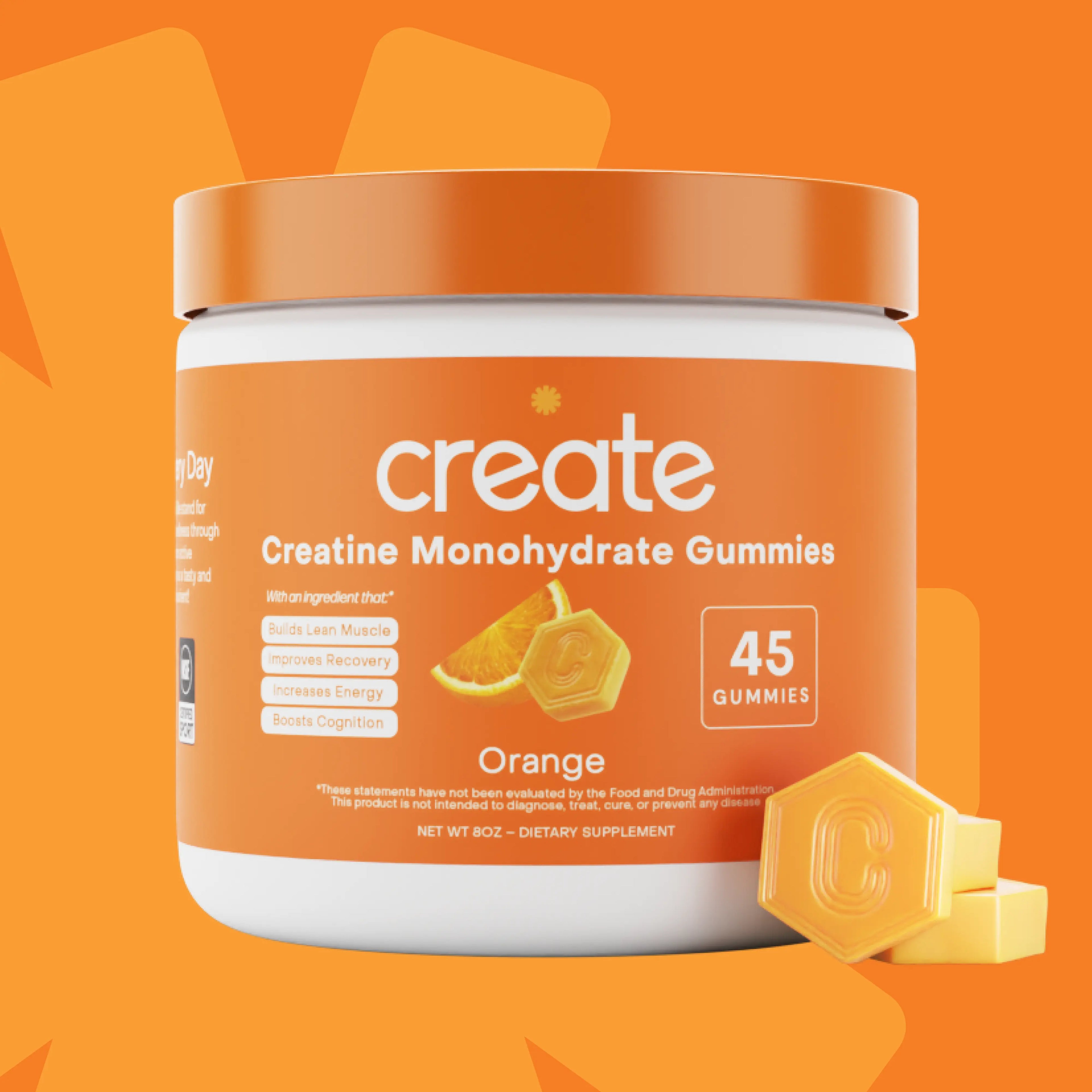 Sour Green Apple Creatine Monohydrate Gummies - 45 Count Daily Supplement Natural Supplements