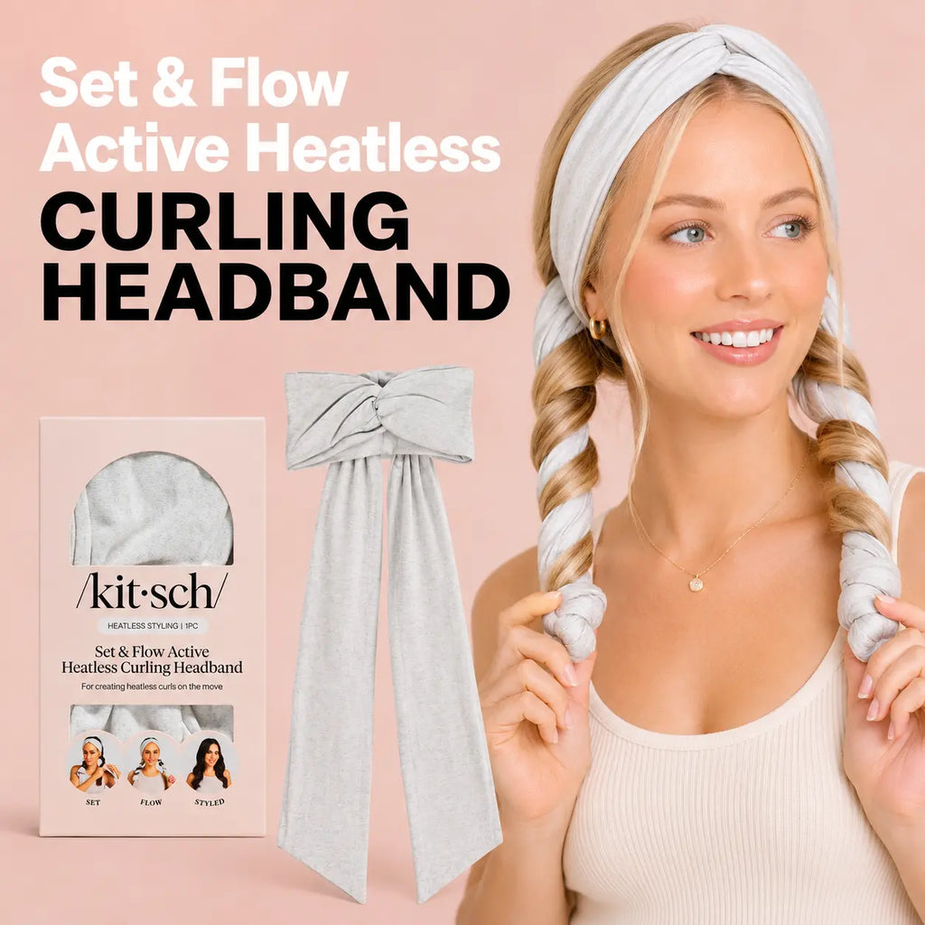 Kitsch Heather Gray Set & Flow Active Curling Headband