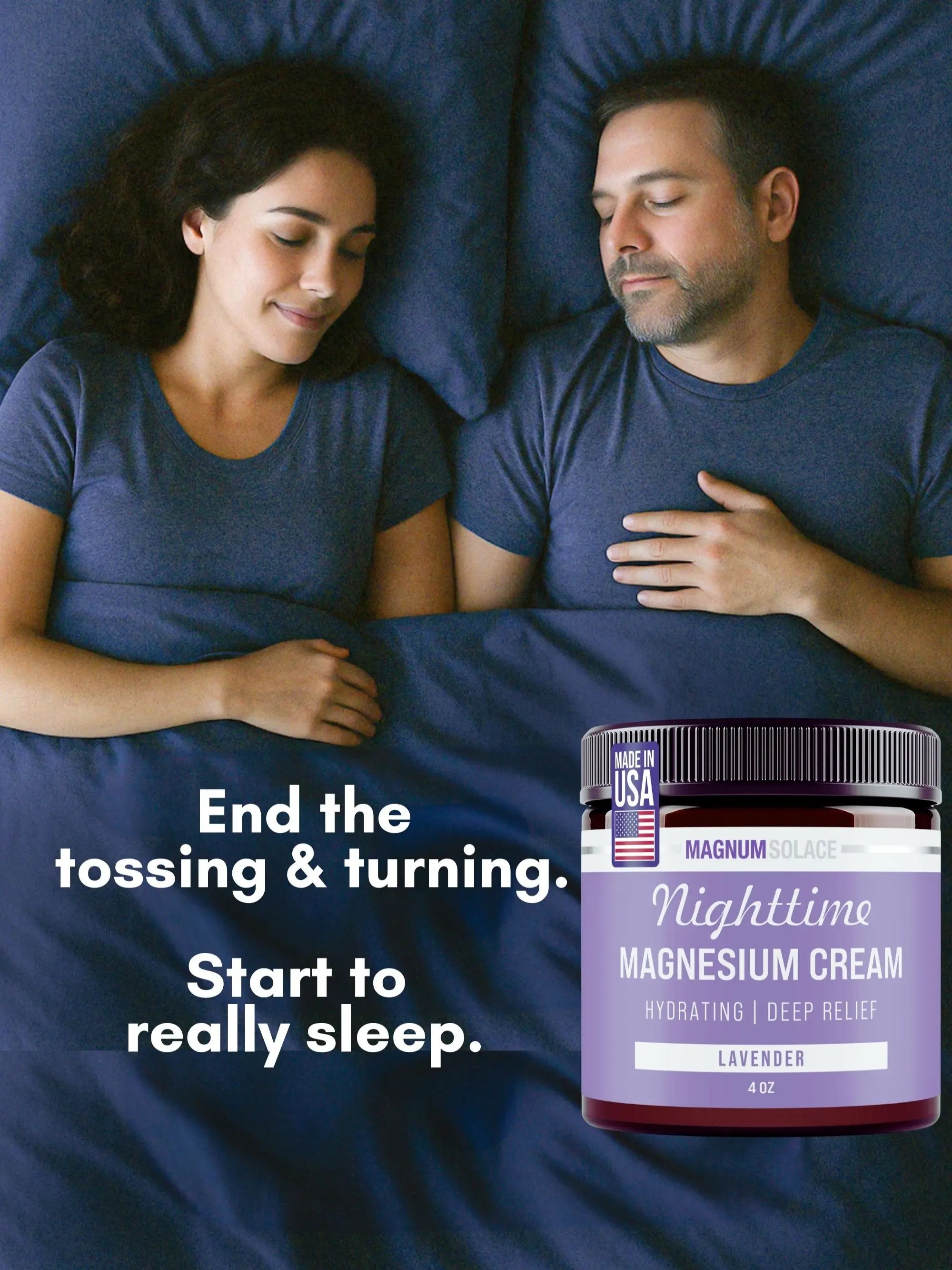Magnum Solace Nighttime Magnesium Cream - Hydrating Lotion for Daily Comfort - Body Care, Skincare & Cosmetic Use