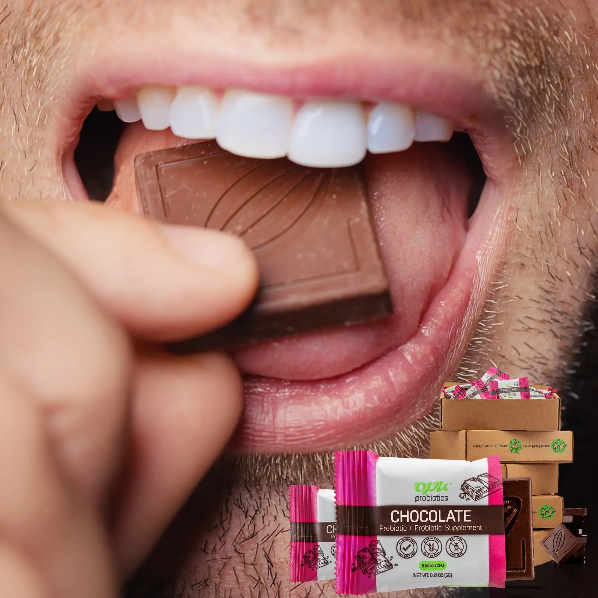 Chocolates Opu Probiotics - Bite-Sized Chocolates Are Your Daily Dose of Pre + Probiotics! 30 Day Supply