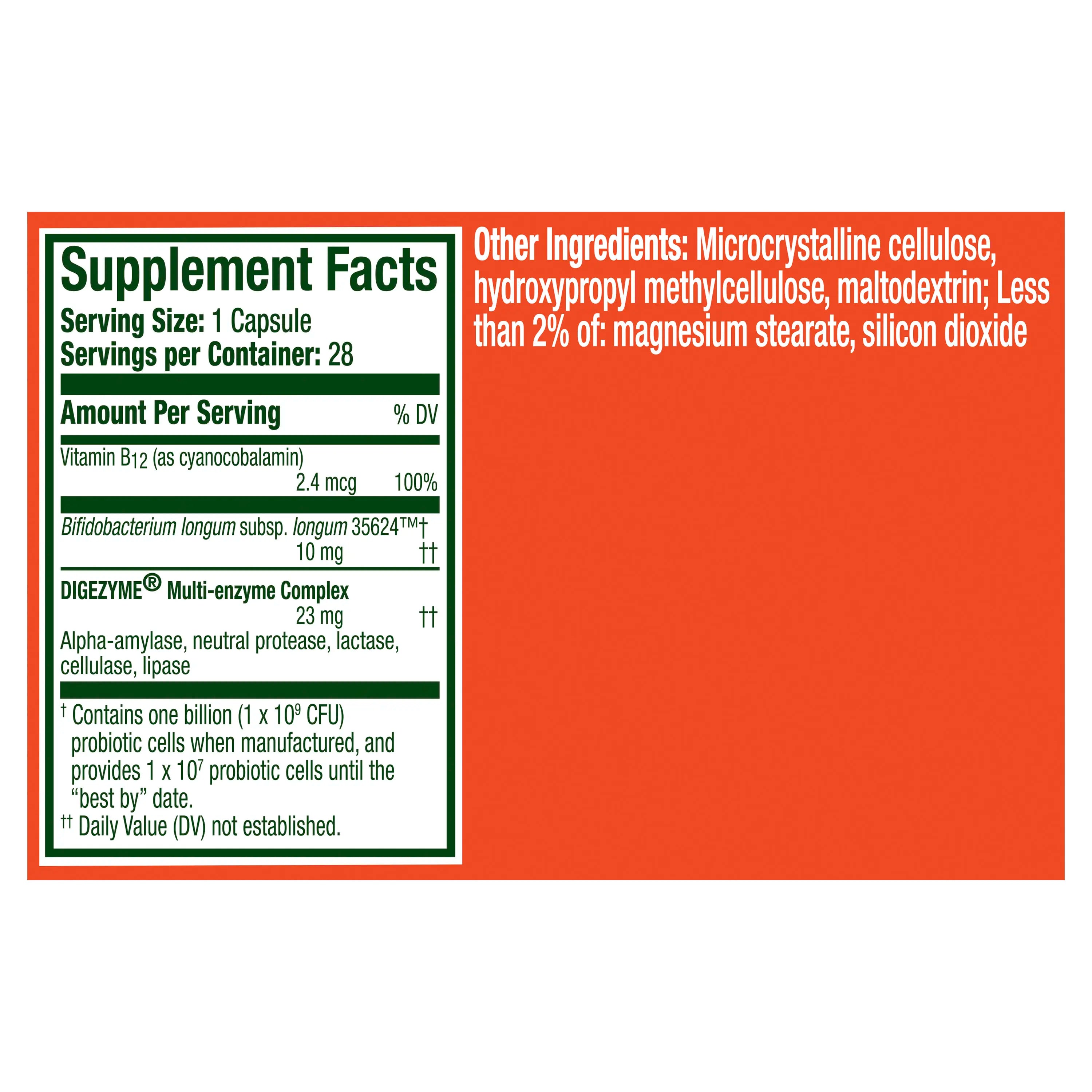 Align Probiotic Bloating Relief + Food Digestion, Probiotics for Women and Men, 28 Capsules
