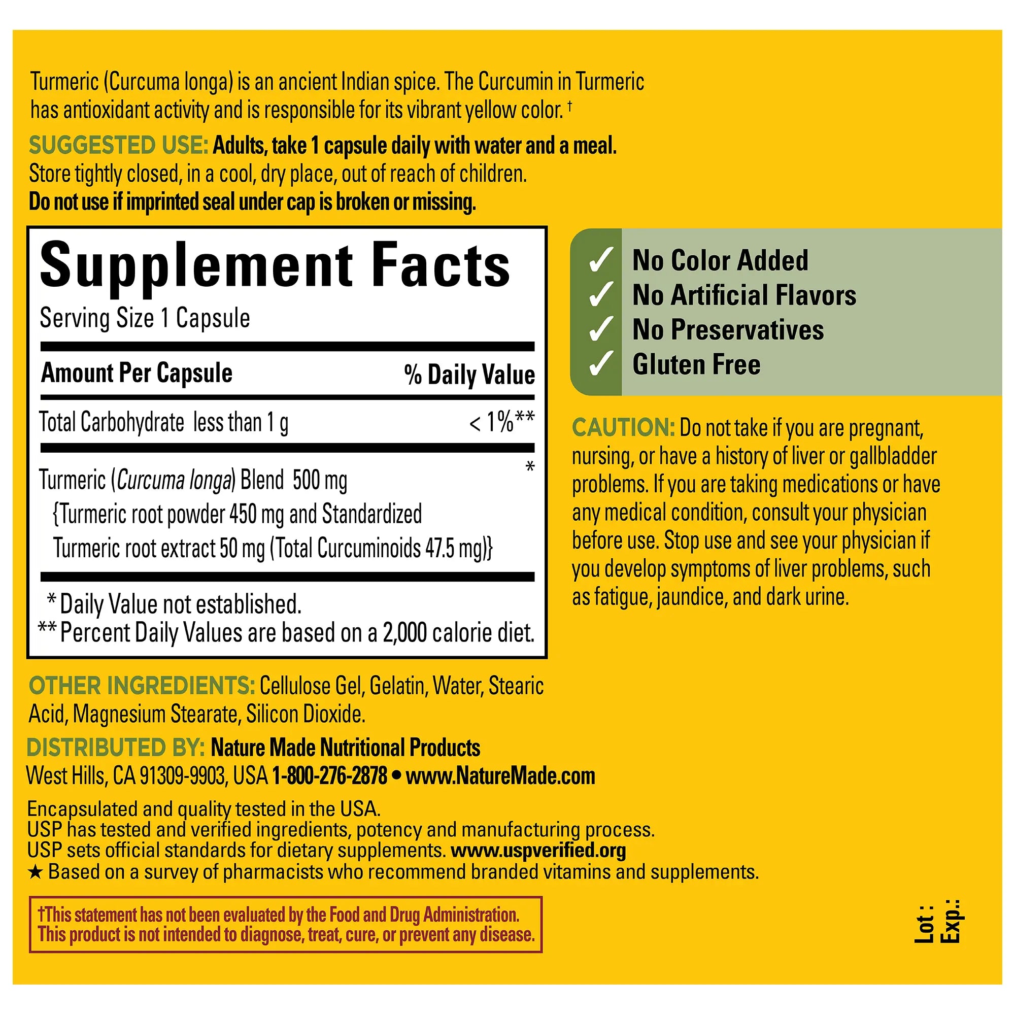 500 Mg Turmeric Curcumin Capsules