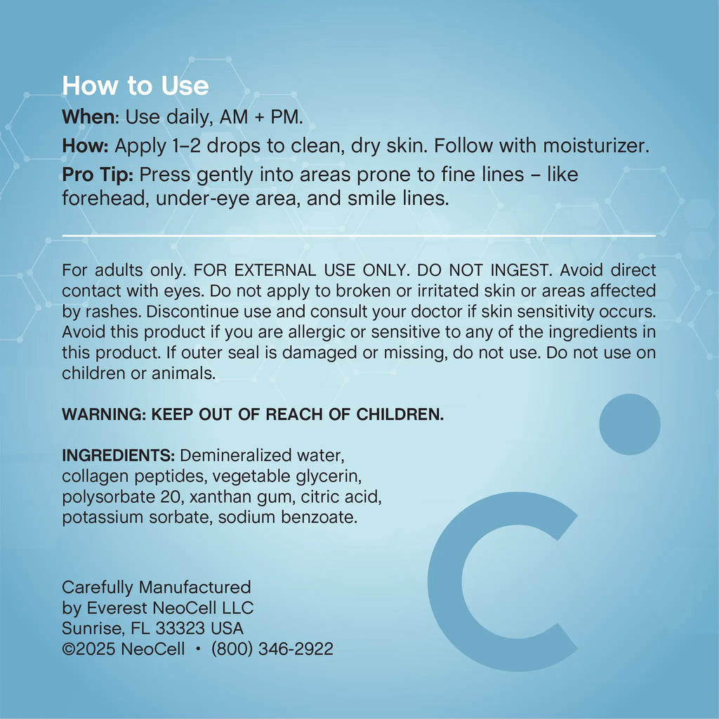 Inside & Out Collagen Bundle: Neocell Collagen Bio-Peptides Powder 20Oz & Collagen Peptides Serum