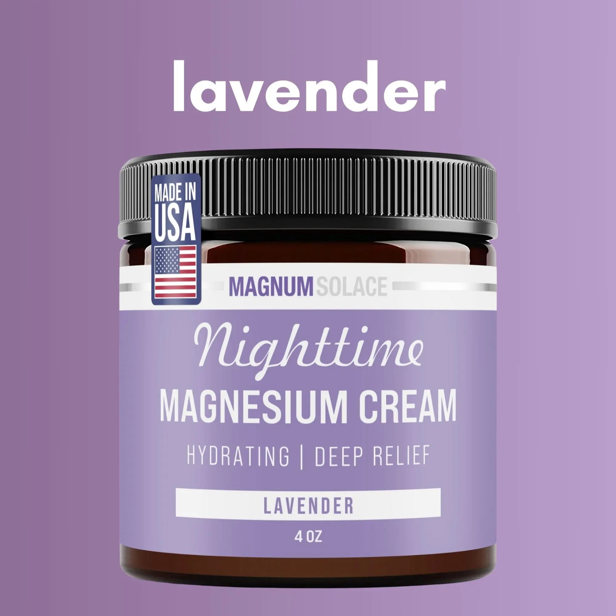 Magnum Solace Nighttime Magnesium Cream - Hydrating Lotion for Daily Comfort - Body Care, Skincare & Cosmetic Use
