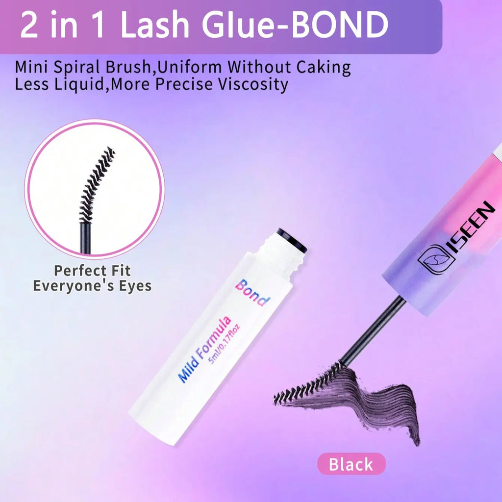 Eyelash Cluster Kit, D Curl Volume Cluster Lashes, Fluffy Eyelash Clusters, Dense Long Curled DIY Lash Extension Set, Multiple Lengths, Includes Bond & Seal, Lash Remover, Tweezers & Brush