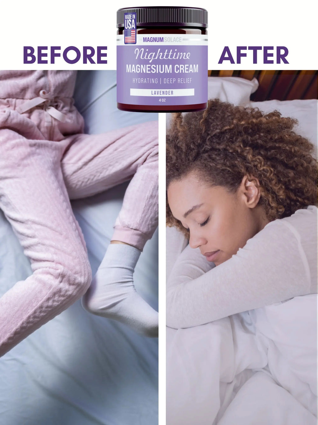 Magnum Solace Nighttime Magnesium Cream - Hydrating Lotion for Daily Comfort - Body Care, Skincare & Cosmetic Use
